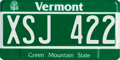 VT license plate XSJ422
