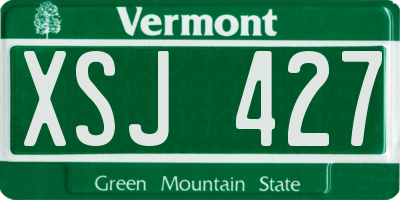 VT license plate XSJ427