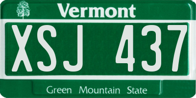 VT license plate XSJ437