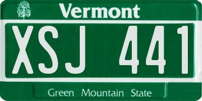 VT license plate XSJ441