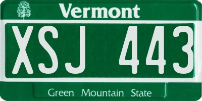 VT license plate XSJ443