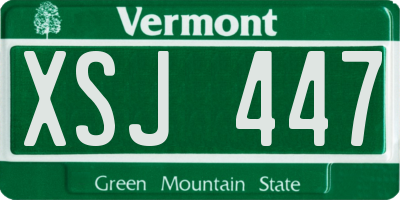 VT license plate XSJ447