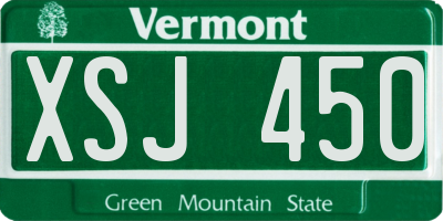 VT license plate XSJ450