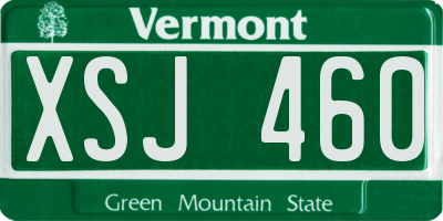 VT license plate XSJ460