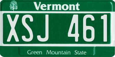 VT license plate XSJ461