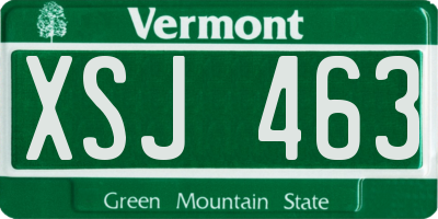 VT license plate XSJ463