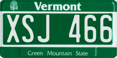 VT license plate XSJ466