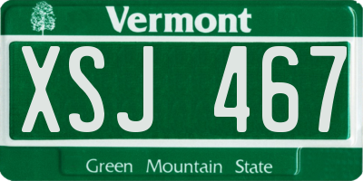 VT license plate XSJ467