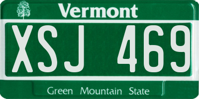 VT license plate XSJ469