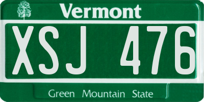 VT license plate XSJ476