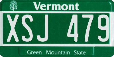 VT license plate XSJ479