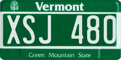 VT license plate XSJ480