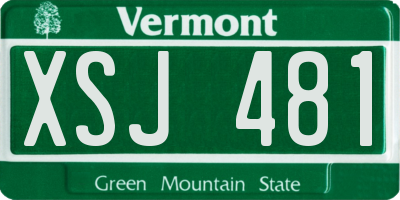 VT license plate XSJ481