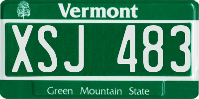 VT license plate XSJ483