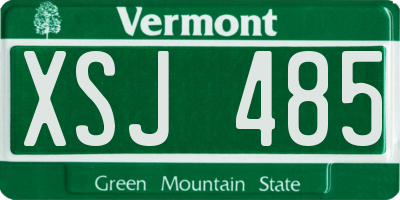 VT license plate XSJ485