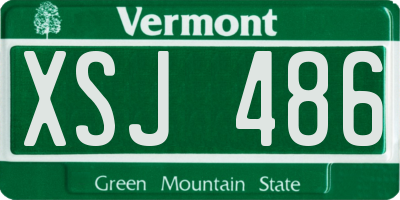 VT license plate XSJ486