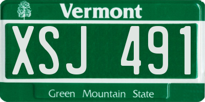 VT license plate XSJ491