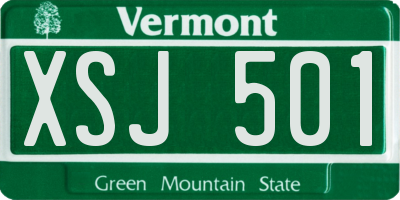 VT license plate XSJ501