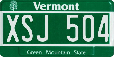 VT license plate XSJ504