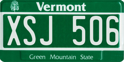 VT license plate XSJ506