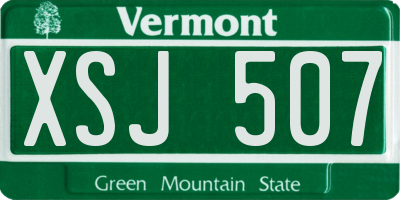 VT license plate XSJ507