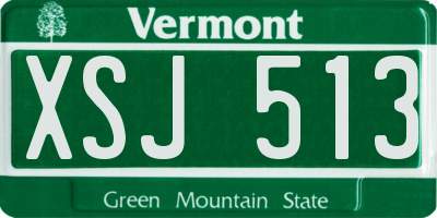 VT license plate XSJ513