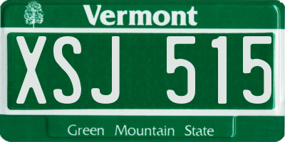 VT license plate XSJ515