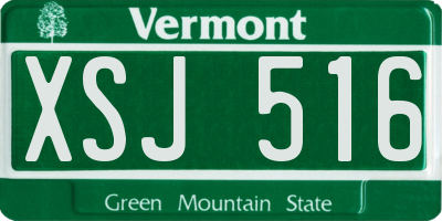 VT license plate XSJ516