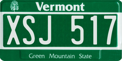 VT license plate XSJ517