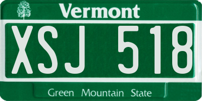 VT license plate XSJ518