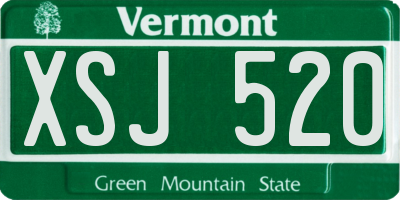 VT license plate XSJ520