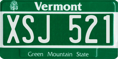 VT license plate XSJ521