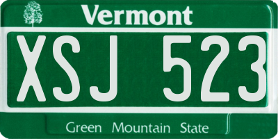 VT license plate XSJ523
