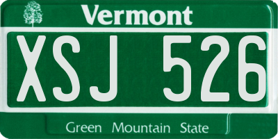 VT license plate XSJ526