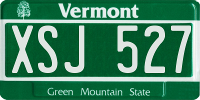 VT license plate XSJ527