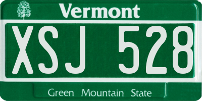 VT license plate XSJ528