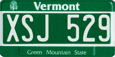 VT license plate XSJ529