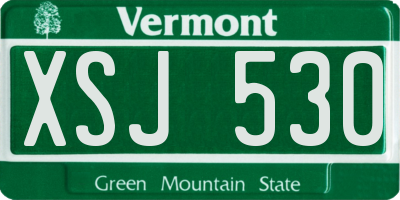 VT license plate XSJ530