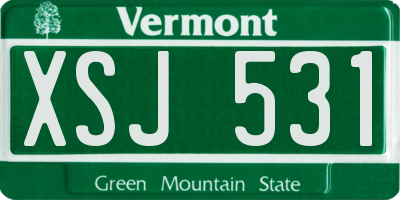 VT license plate XSJ531
