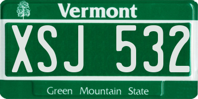 VT license plate XSJ532