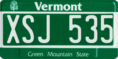 VT license plate XSJ535