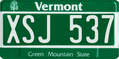 VT license plate XSJ537