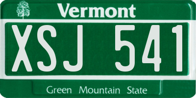 VT license plate XSJ541