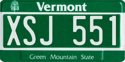 VT license plate XSJ551