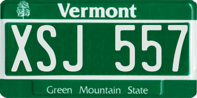 VT license plate XSJ557