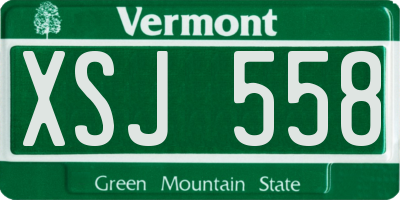 VT license plate XSJ558