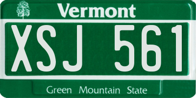 VT license plate XSJ561