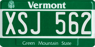 VT license plate XSJ562