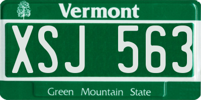 VT license plate XSJ563