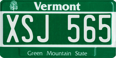VT license plate XSJ565